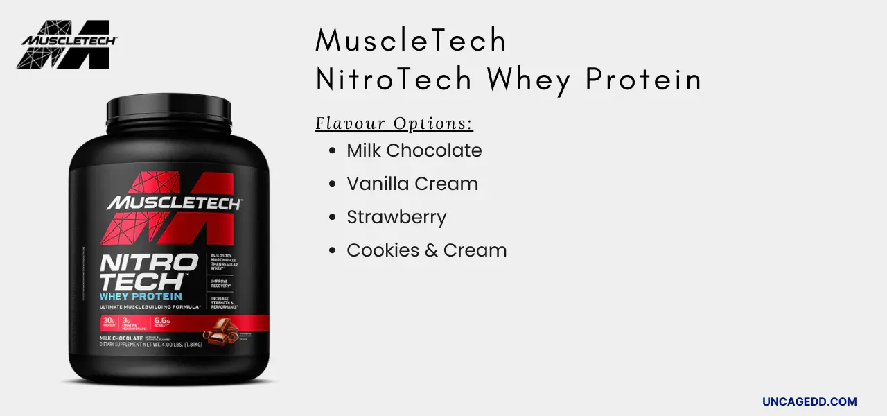 MuscleTech NitroTech Whey Protein - Top 10 Protein Powders for Muscle Gain